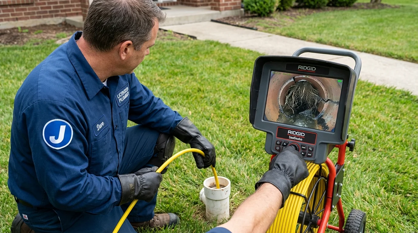 Sewer camera inspection being performed by Johns Plumbing LLC in Cottonwood Falls